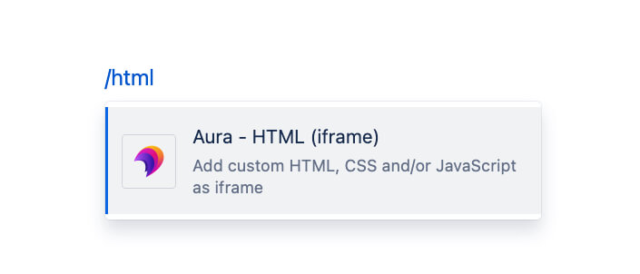 shortcut aura html iframe macro