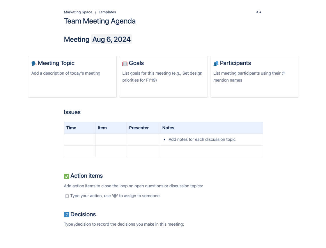 meeting agenda template