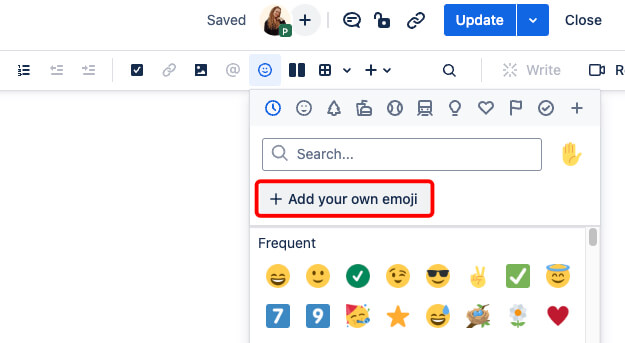 add your own emoji to confluence