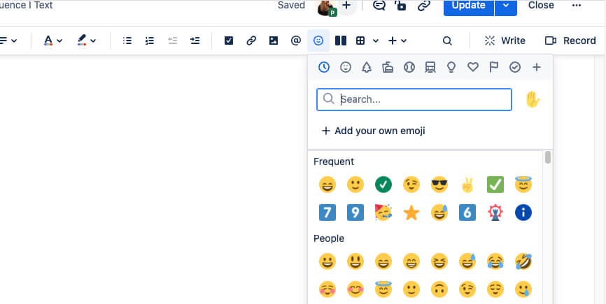 built in confluence emojis